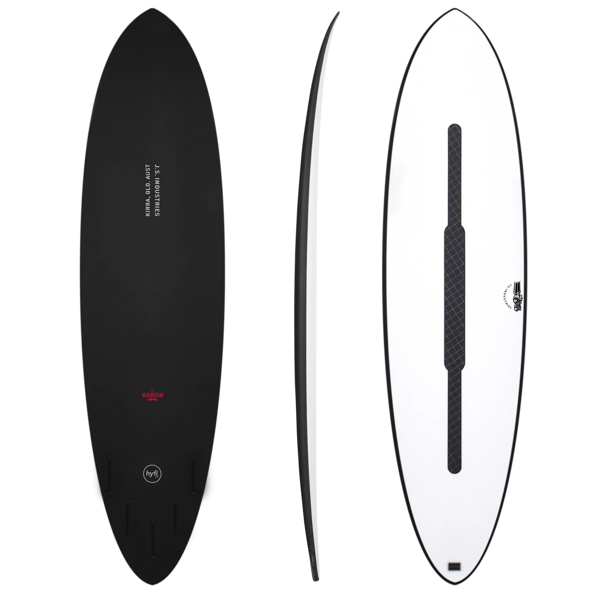 El Baron 7'0" x 21" X 2 3/4" - 45.00L, Round, 5x FCS 2 Fin Boxes, HYFI 3.0 - ID:1038107