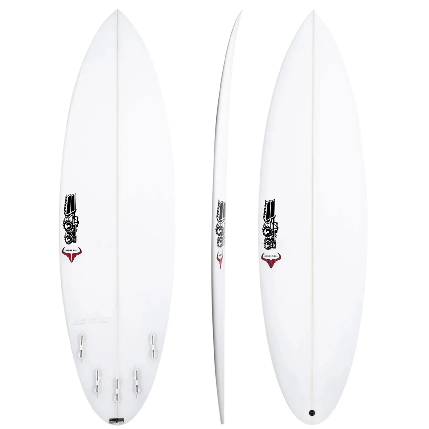 Raging Bull 6'6" x 20 1/2" X 3" - 42.30L, Round, 5x FCS 2 Fin Boxes, PU - ID:1090315
