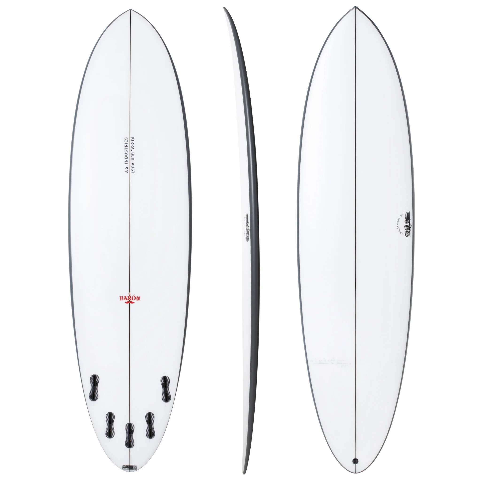 El Baron 6'10" x 20 3/4" X  2 11/16" - 42.40L, Round, 5x  FCS 2 Fin Boxes, PE - ID:897581